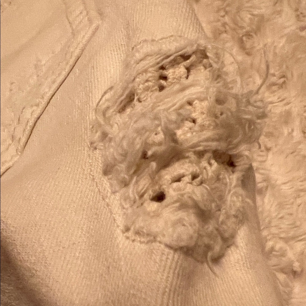 Free People Cream Distressed Straight Leg Jeans - Picture 6 of 6